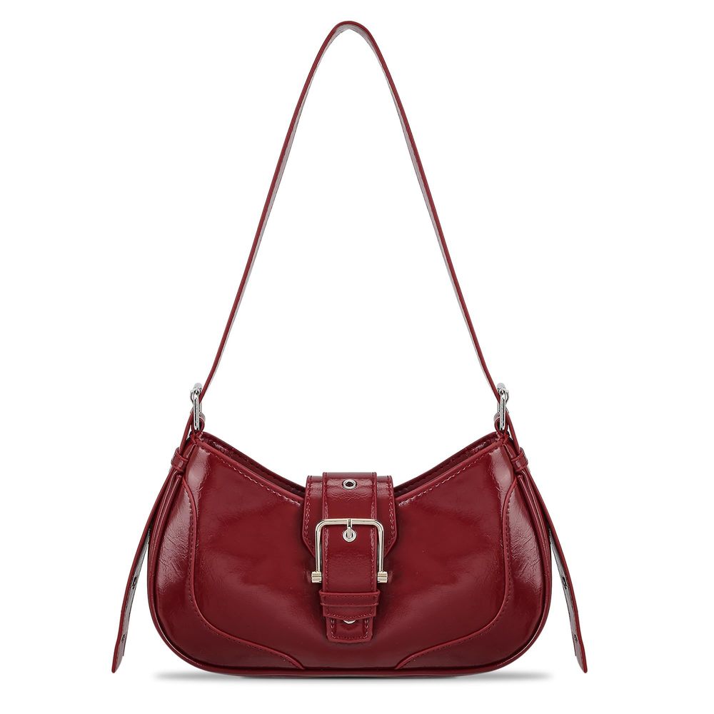 Y2K Red Purses Casual Hobo Handbag Burgundy Shoulder Bag Vegan :D